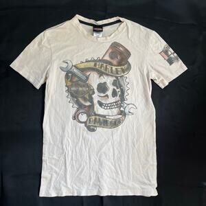 Harley-Davidson Mancuso Houston TX Skull Graphic Tee • Size S Vintage